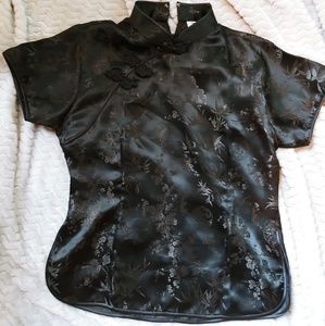 Black high-colar chinese shirt